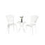 Mobilier de patio extérieur en aluminium coulé 3 pièces - antirouille 2 chaises et 1 table en blanc de conception classique pour le jardin, assemblage simple requis à l'extérieur, conception de cour arrière