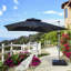 JusthIn 132" Square Cantilever Umbrella With Base,Black-798444732