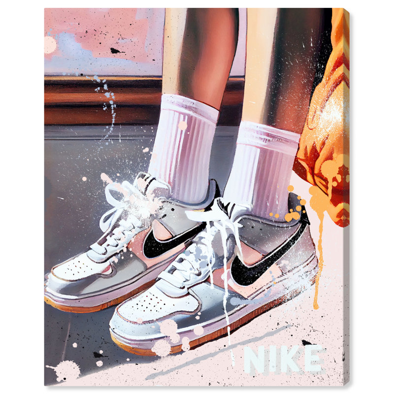 «Every Drip Sneakers» pastel sur toile, H 20 po x l 16 po x P 0,8 po