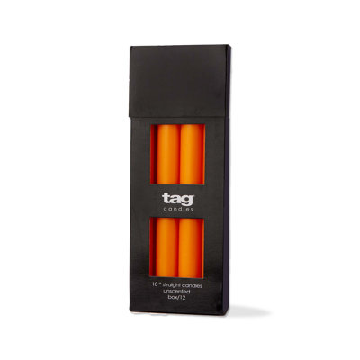 Colour Studio 12 in Orange Straight Candles Set of 12