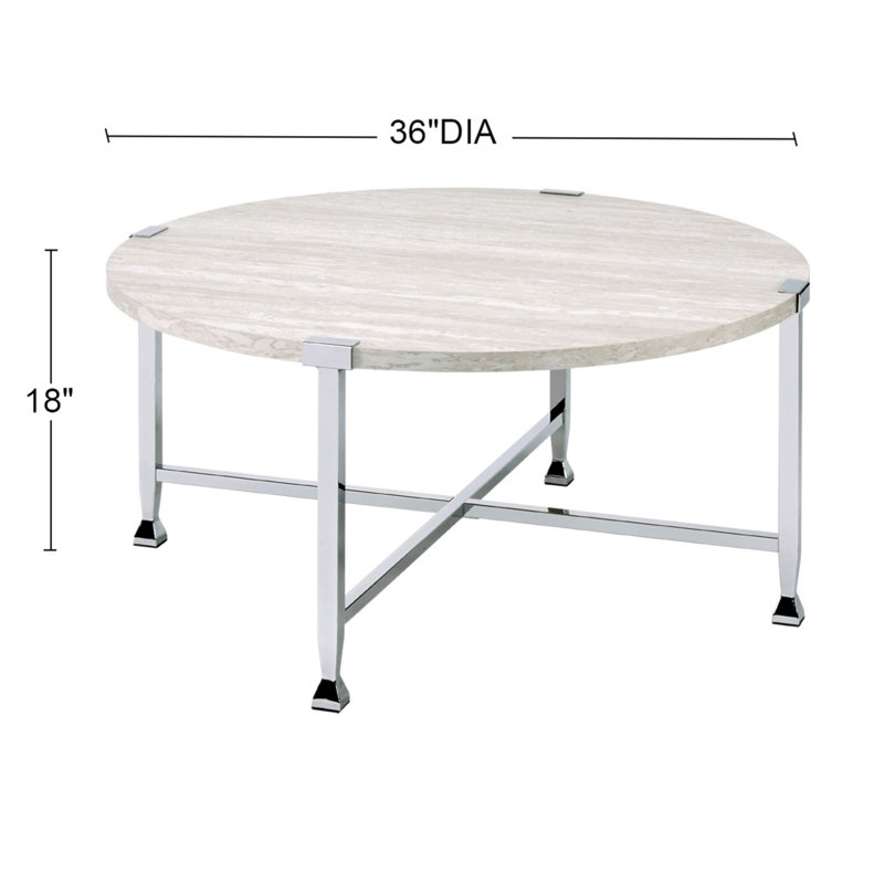 Table basse ronde avec cadre en métal