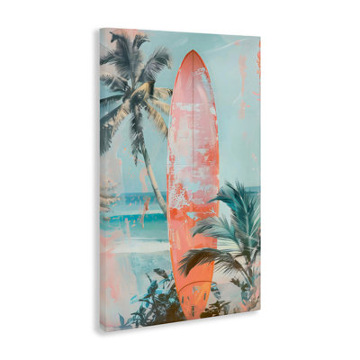 Toile moderne patinée Peach Surf, design par LSR Design Studio