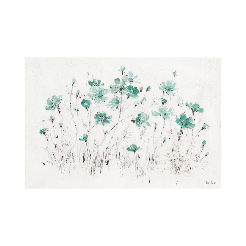 Wildflowers Turquoise I 1 Piece Wrapped Canvas Painting, 20.32 cm H x 30.48 cm W