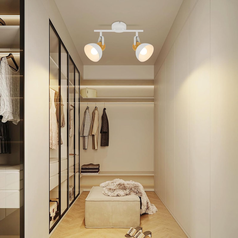 Ceiling spotlight vintage ceiling lamp: 2-flame retro spotlight E27 hallway lamp swiveling 350° metal ceiling spots industrial interior ceiling light for hallway kitchen entrance living room bedroom