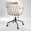 Chaise de bureau moderne du milieu du siècle réglable avec similicuir, bois courbé et structure en métal pour un confort et un style optimaux