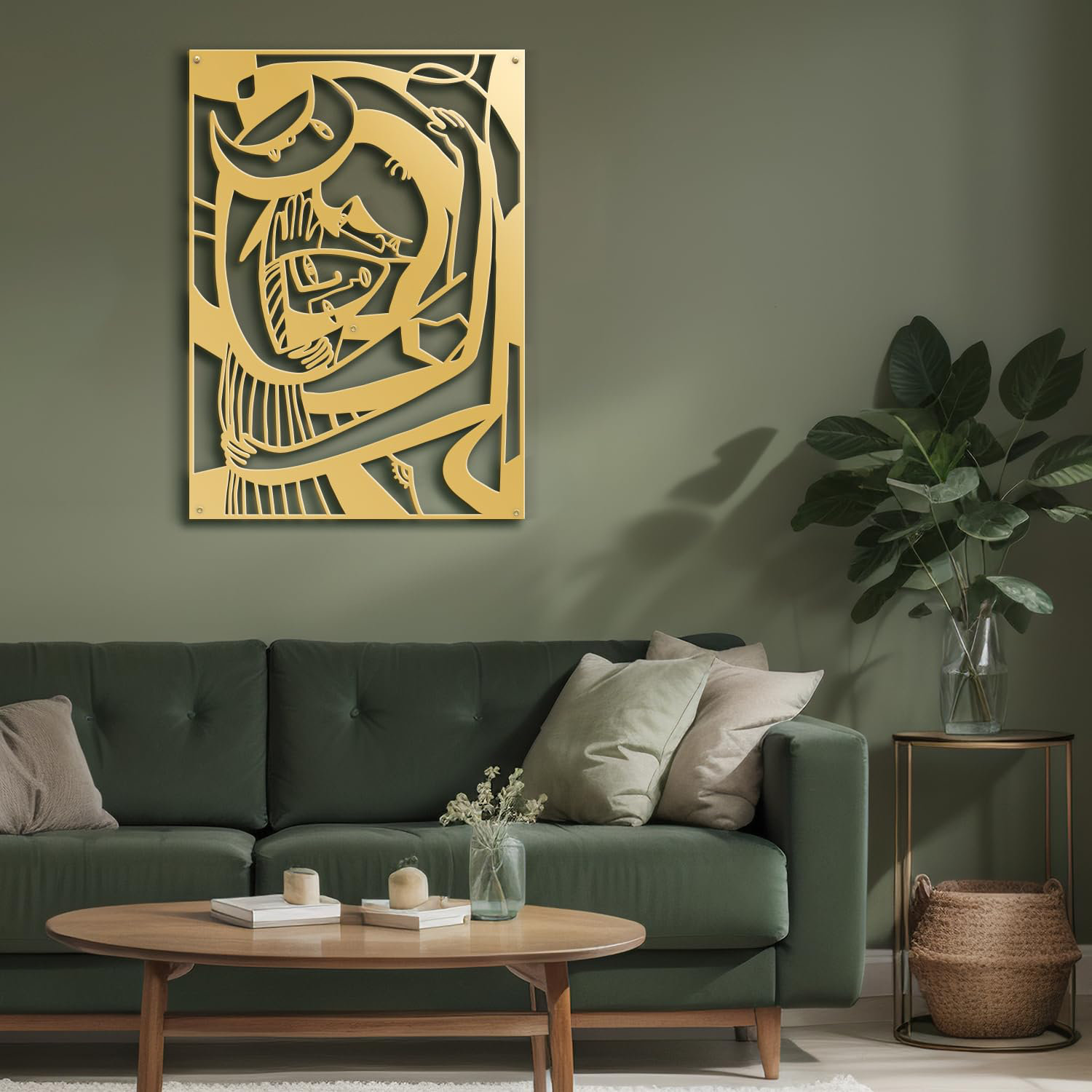 SIGNLEADER Metal Wall Decor Abstract Woman Silhouette Minimalist Modern ...