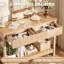 Console moderne à 2 tiroirs avec étagère de rangement Boho
