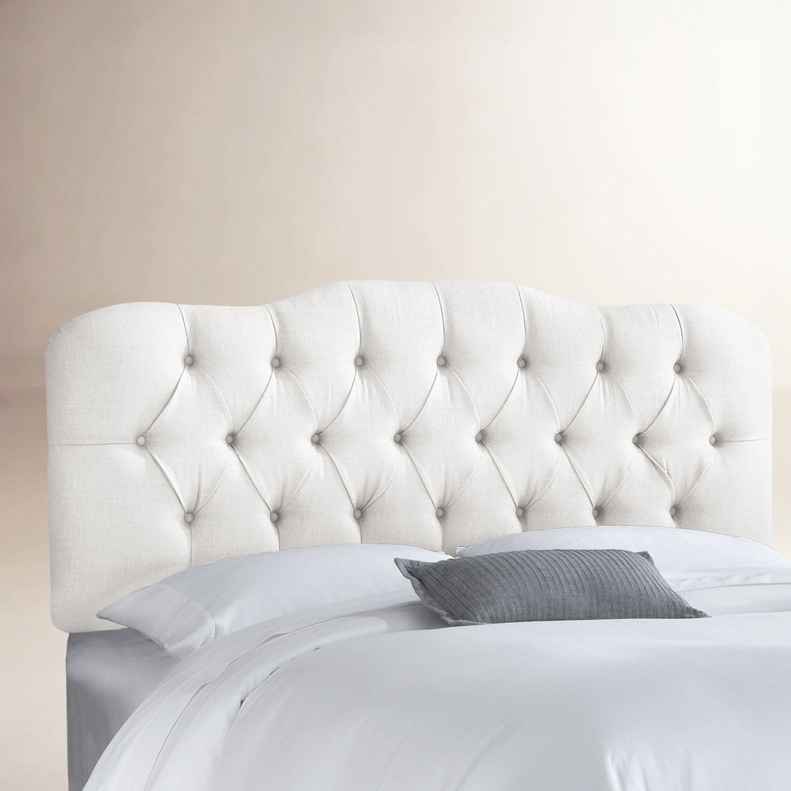 Michaela Upholstered Headboard, White Performance Twill, California King