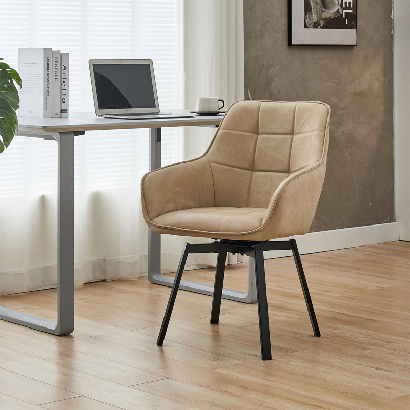 47cm H Upholstered Metal Armchair, Beige
