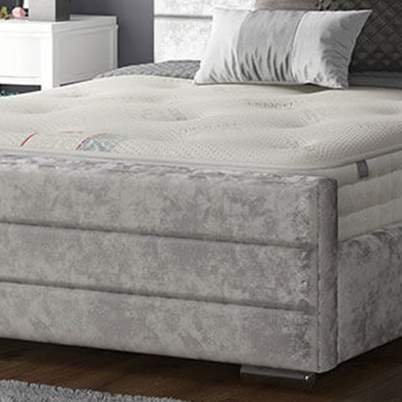 Desmarie Upholstered Bed, Silver, Super King (6')