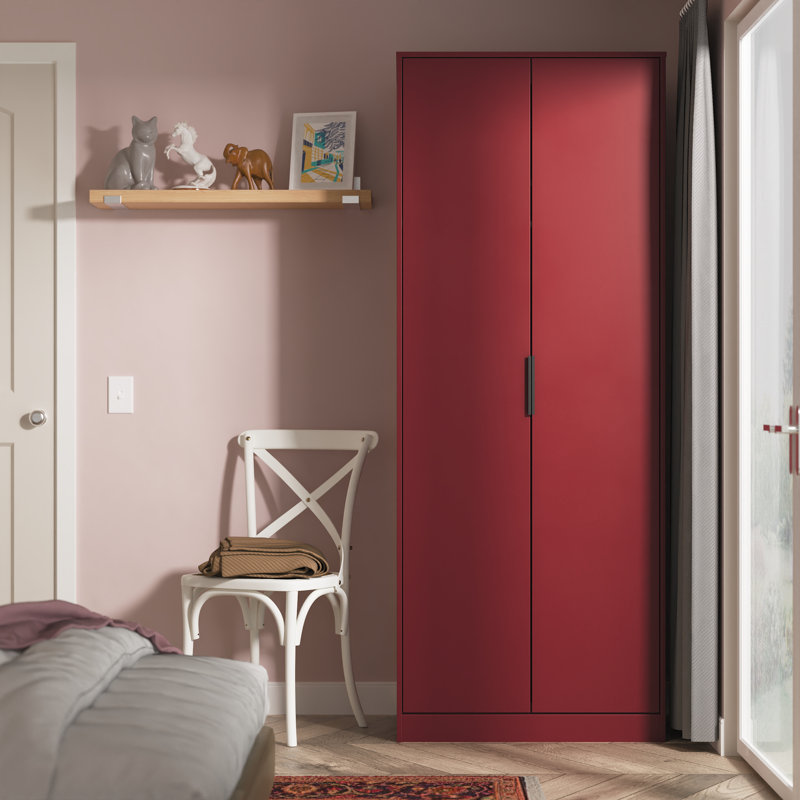 Suhanth 2 Door Wardrobe, Red