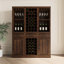 Buffet de bar à vin brun de couleur noyer pour la salle à manger - tiroir spacieux, tablette de rangement et armoire avec rangement pour garder votre espace propre
