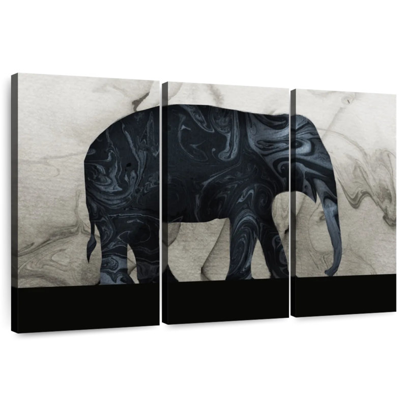 Abstract Elephant Silhouette, 32" H x 50" W