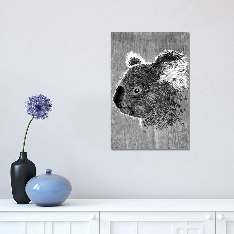 Koala Sketch 1 Piece Wrapped Canvas Painting, 45.72cm H x 30.48cm W x 1.91cm D