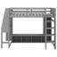 Lit mezzanine multifonctionnel en bois, équipé d'un bureau, de tablettes de rangement, d'un support à vêtements à DEL et à suspendre