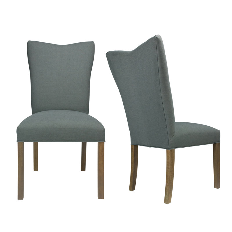 Chaise parsons rembourrée Hilley Spring Seating, Noyer, Gris anthracite