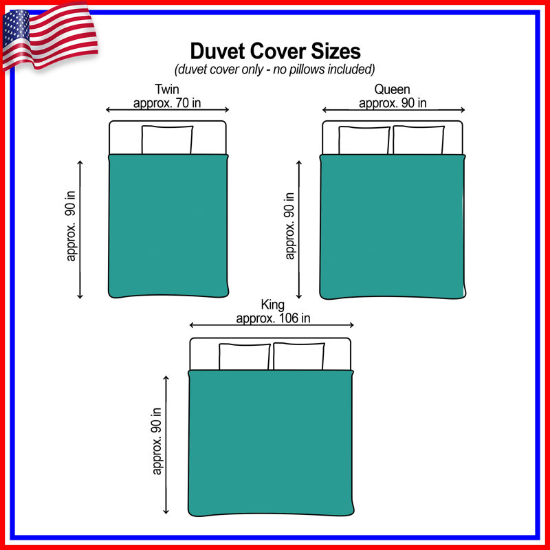 Solid Teal Background Duvet Covers, King
