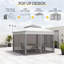 Pavillon de jardin pliable facile à installer, abri de jardin escamotable avec filet à fermeture éclair, sac de transport