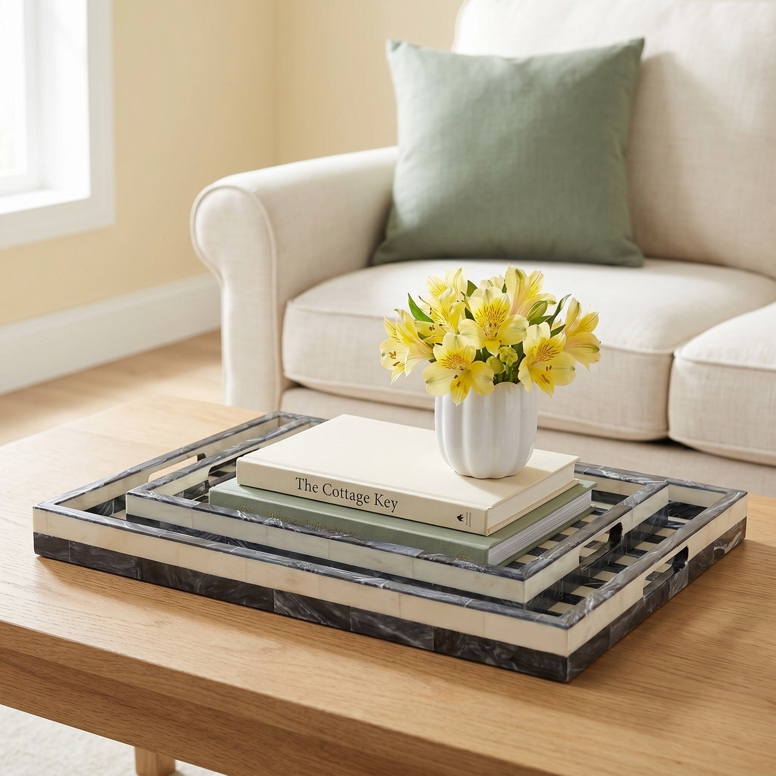 Ambroise Decorative Tray, Gray