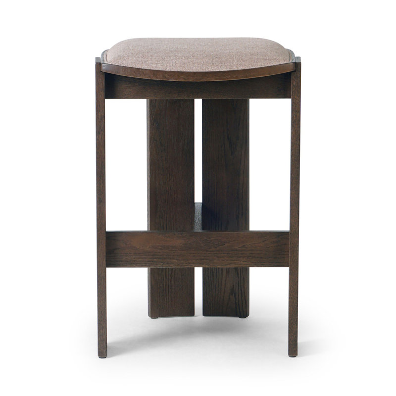 Hoven Backless Drifted Oak Bar Stool, Bar Stool (30.55" Seat Height)