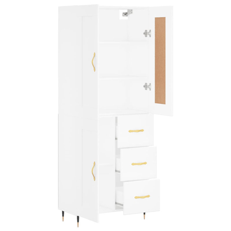 Rahjan 3 Door Manufactured Wood Wardrobe, White