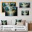 Abstrait géométrique noir et vert I - reproduction sur toile-86878921-86878920