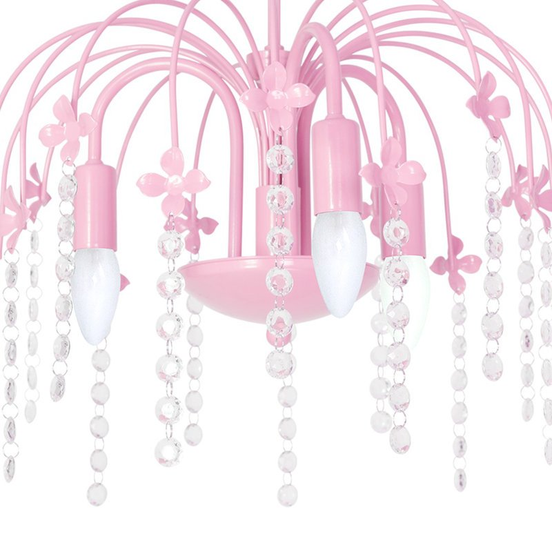 Laura 3 - Light Crystal Chandelier, Pink