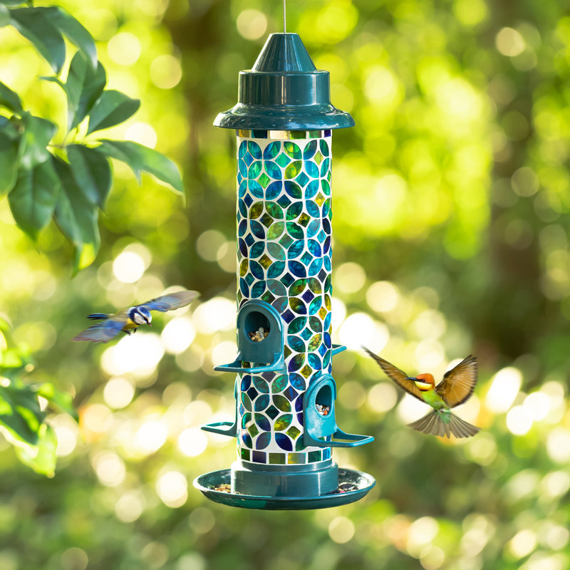 Mangeoire pour oiseaux 20 po, Bleu / bleu sarcelle multicolore