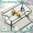 All Weather Patio Dining Set For 6, Outdoor Table And Chairs With 1.69″ Umbrella Hole,  30"X 55" Table And Stackable Chair, For Lawn, Deck (Umbrella Not Included) (Black Table & Cream Chairs )-1896789700-1886006101