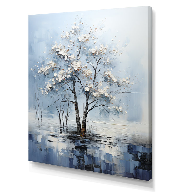 «Maple Trees In Stormy Blue Tones I» sur toile, Toile tendue, H 32 po x l 24 po x P 1 po