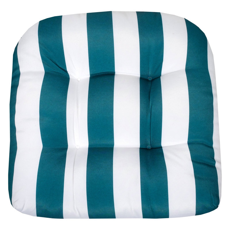 Coussins de coussins de patio intérieur / extérieur Stripe, Paon / polyester blanc, 6