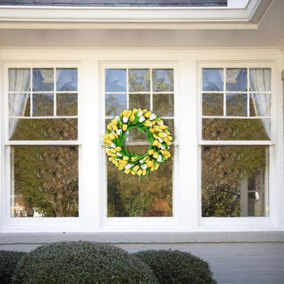 17.71 Inch Tulip Wreath For Front Door
