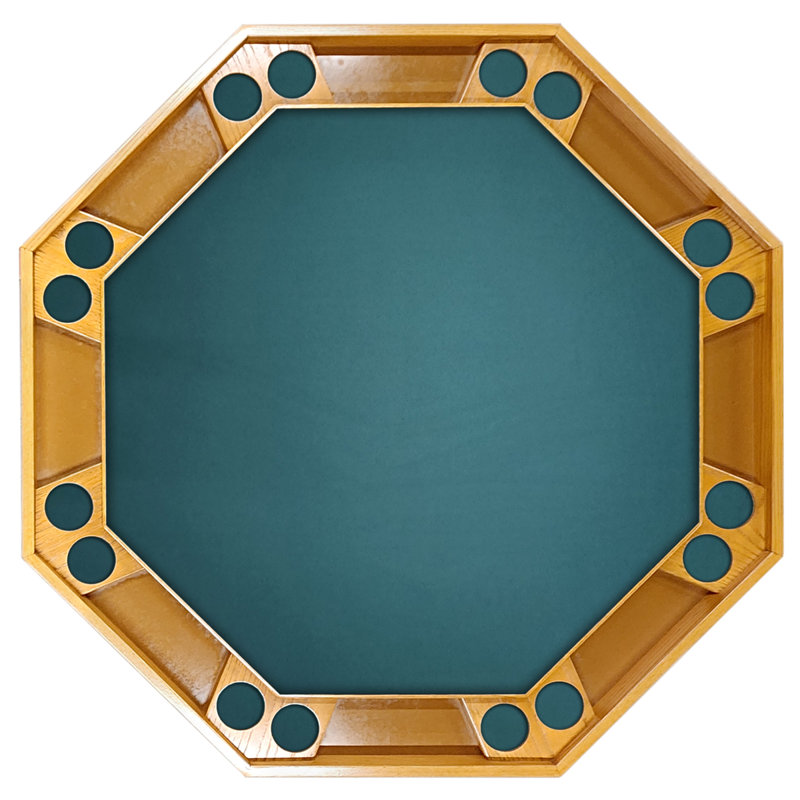 Table de poker Classic, L 52 po x P 48 po x H 29,5 po, Pacanier, Feutre vert bouteille