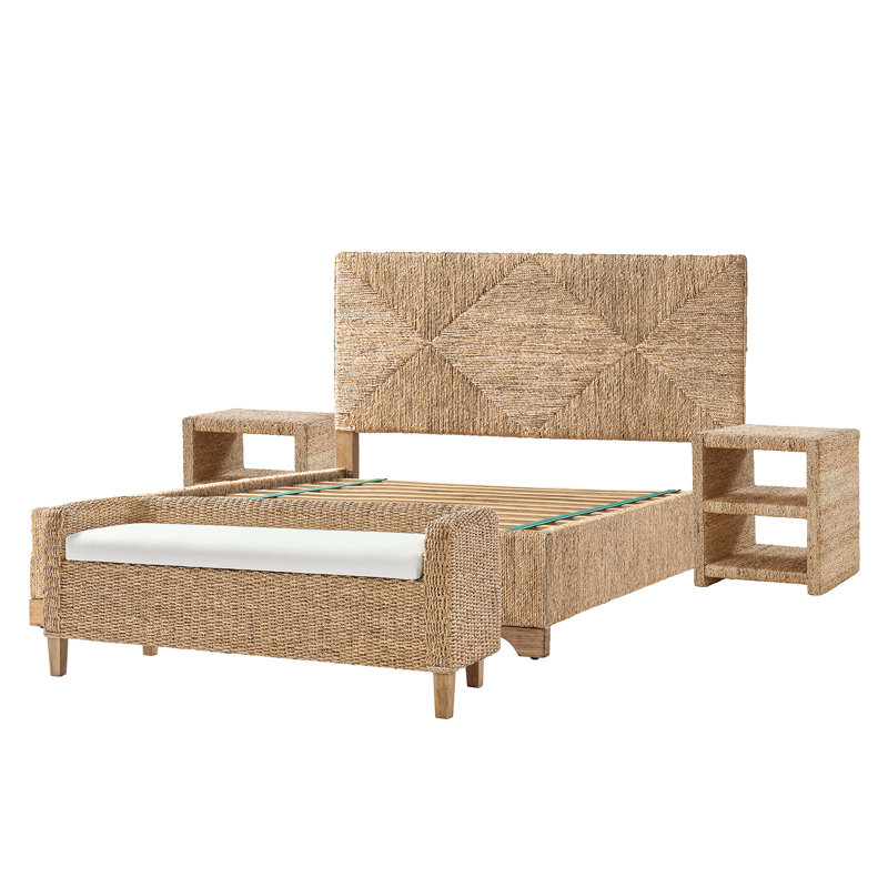 Ensemble de chambre à coucher en osier 4 pièces Corinno, Très grand