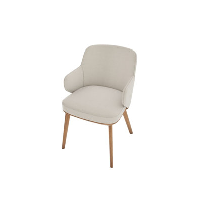 Foyer Upholstered Armchair with Wooden Base