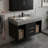 40" Modern Floating Bathroom Vanity Set with Thick Grey Sintered Stone Top, Undermount Sink and Drain