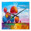 Arbres ornementaux colorés - horloge murale moderne-1703621964