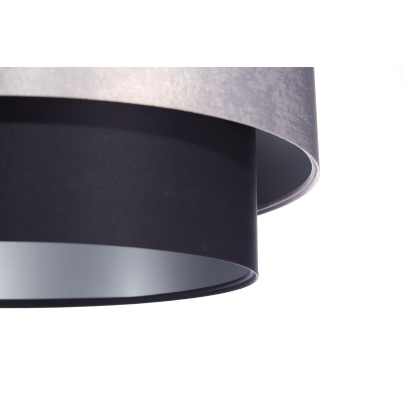 Enfield 1 - Light Silver Drum Pendant, Silver, 107cm H x 40cm W x 40cm D
