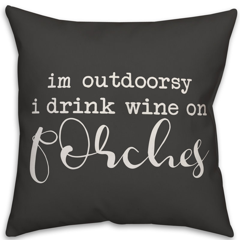 Outdoor Throw Pillow, Black/White, 18" x 18"