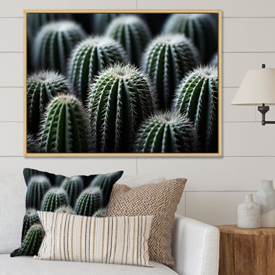 Vert, blanc, cactus, sublime minimalisme - impression