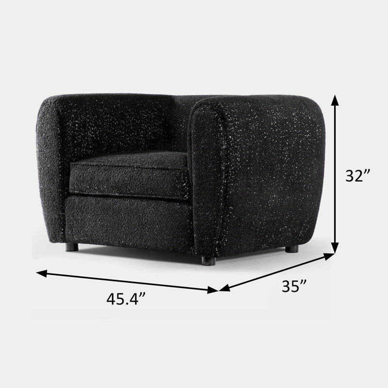 Chaise contemporaine l 45,4 po, noir, Noir