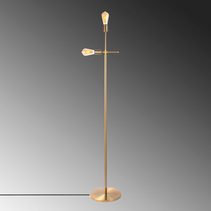 Lampe sur pied à branches 63 po Mettler, Or