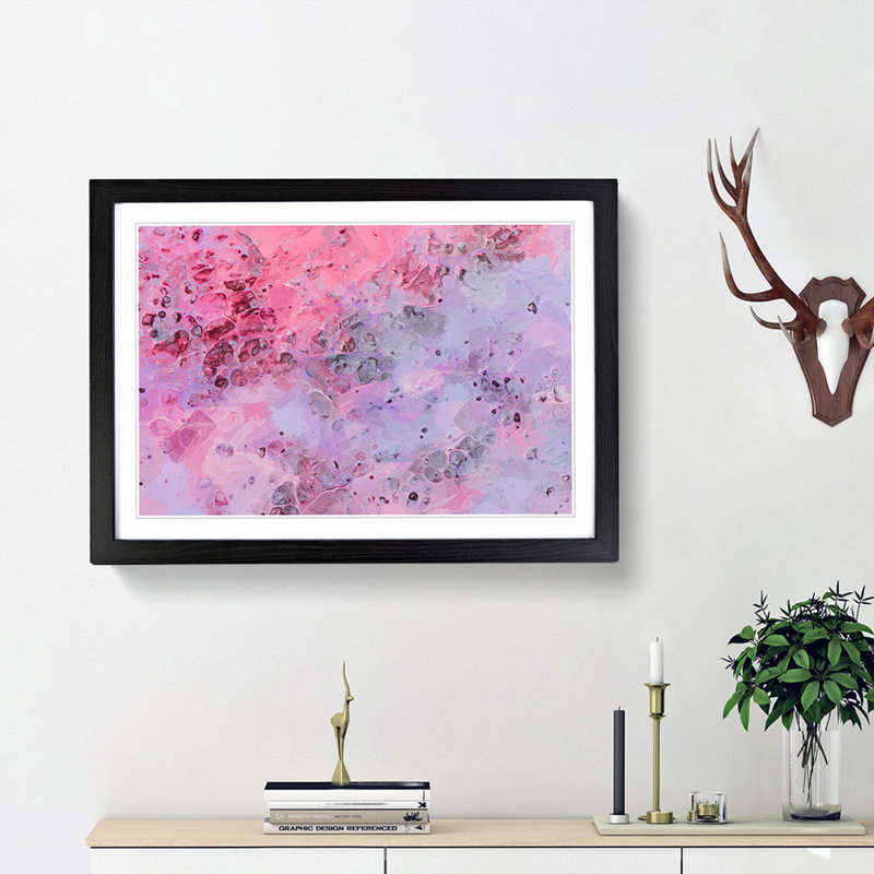 A New Dawn in Abstract - Picture Frame Painting Print, 27cm H x 36cm W x 2cm D, Black Framed