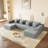 Boneless Corduroy U Shaped Sectional Sofa Couch-581736122
