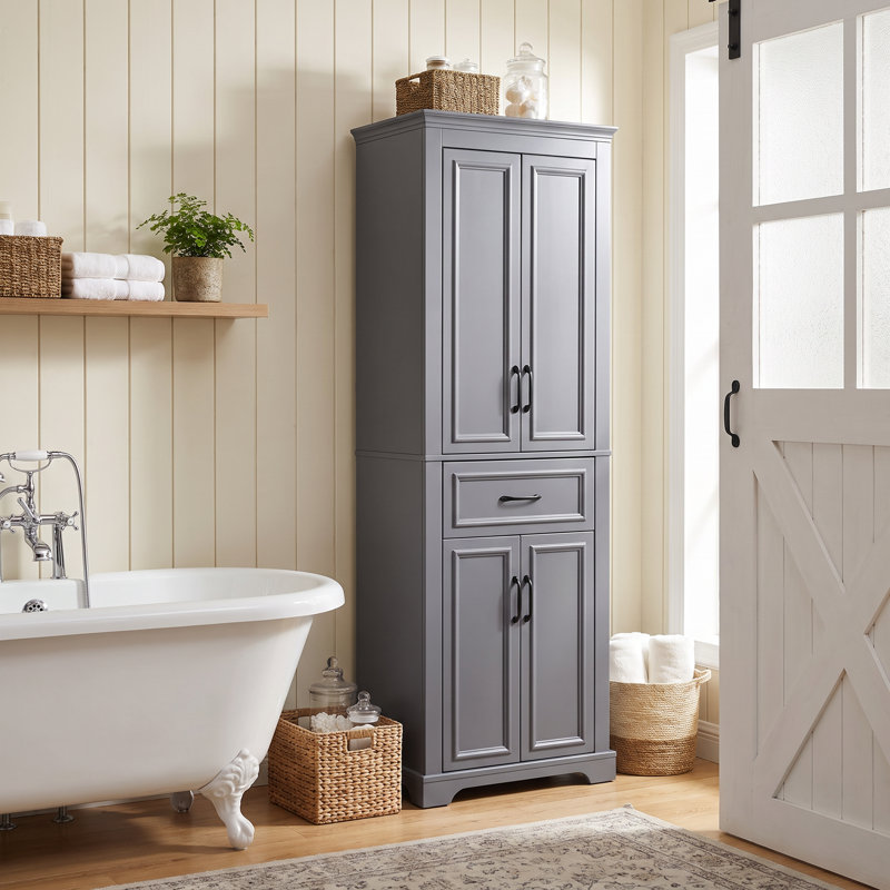 70.8" Freestanding Vanity, Easy Assembly with Adjustable Shelves, Gray