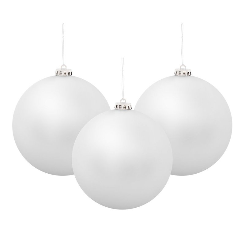 15cm Solid Colour Shatterproof Ball Ornament, Silver