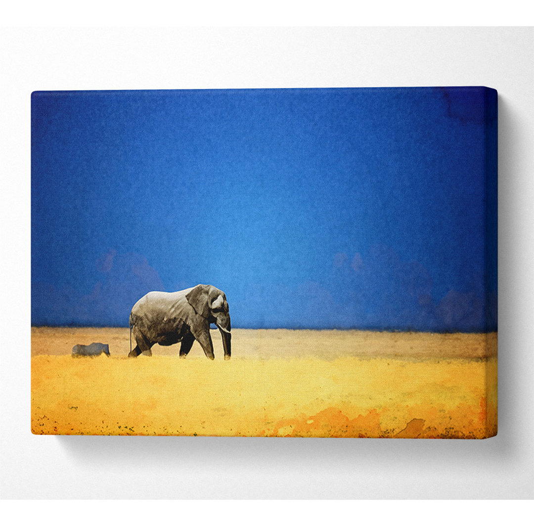 Elefanten-Safari - Kunstdrucke auf Leinwand - Wrapped Canvas