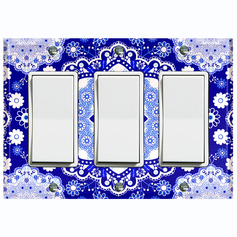 Patterned 3 - Gang Toggle Light Switch Standard Wall Plate