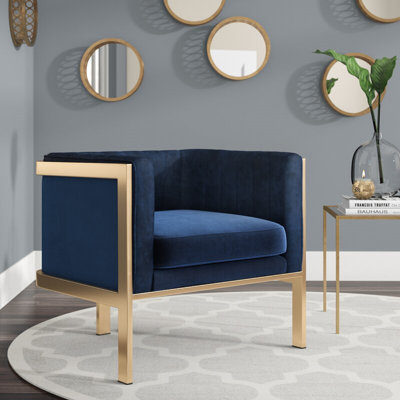 Fauteuil décoratif en velours bleu royal Paramount