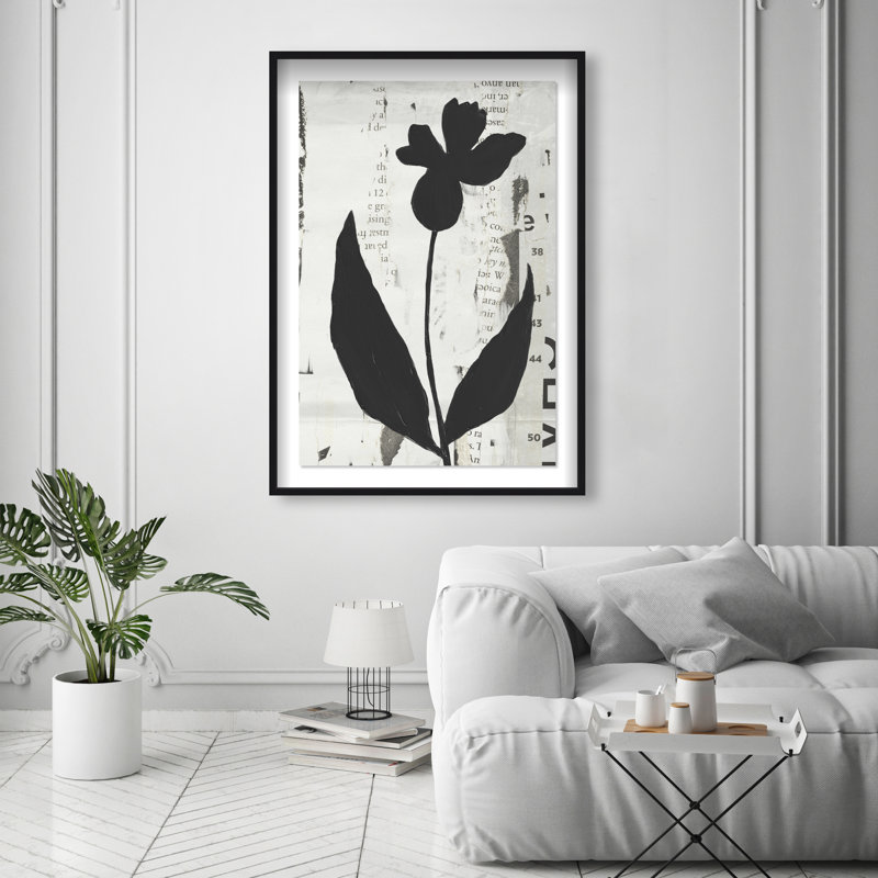 Single Orchid Print by Oliver Gal, 25.5"H x 17.5"W, Black Shadowbox